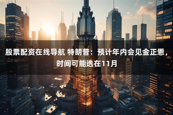 股票配资在线导航 特朗普：预计年内会见金正恩，时间可能选在11月